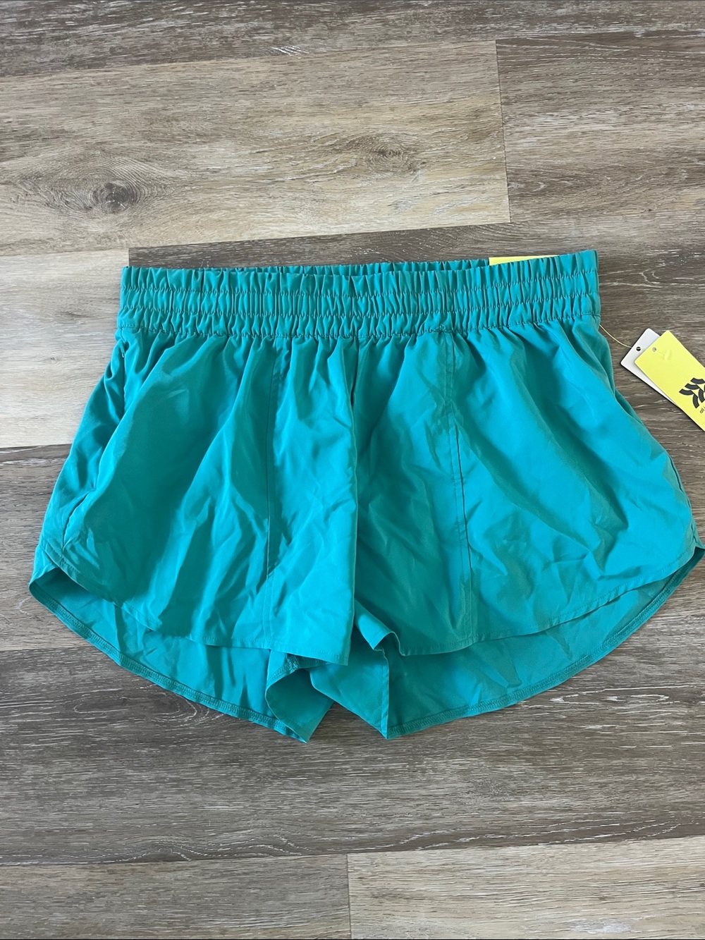 NWT All In Motion Women's Woven Run Shorts Teal Green Size L